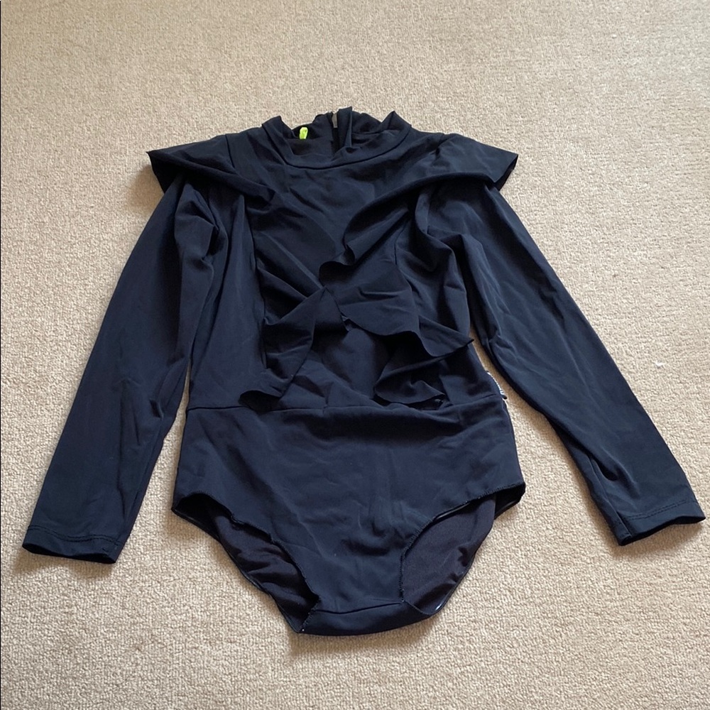 Kids Black Long Sleeve Swimsuit